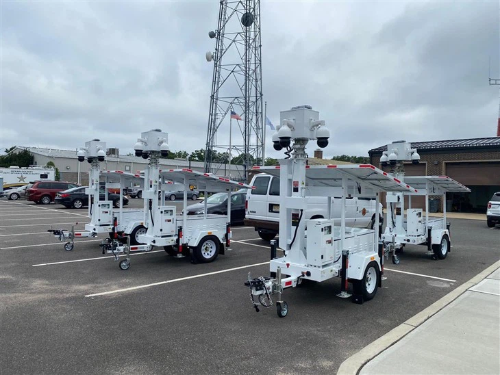 BIGLUX Livestream Mobile Solar Trailer With Security Cameras Work 24h