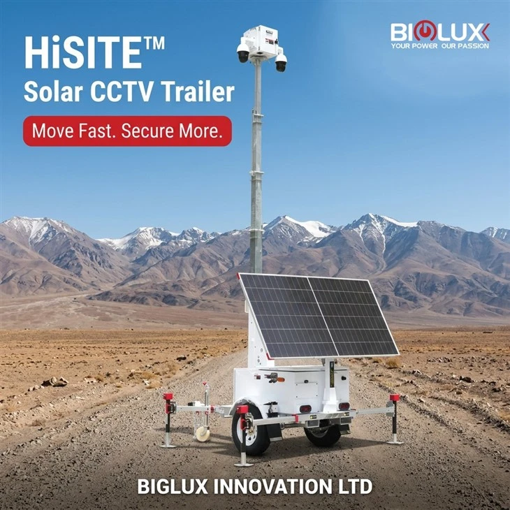 Small Solar Security Trailer With AI Cameras best