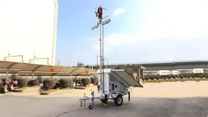 Mobile Solar Trailer With Wind Turbine